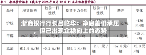 浙商银行行长吕临华：净息差仍承压	，但已出现企稳向上的态势-第3张图片