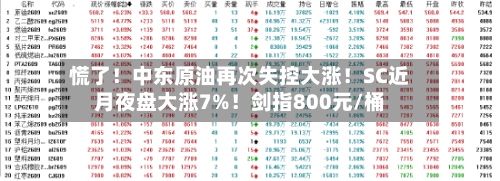 慌了！中东原油再次失控大涨！SC近月夜盘大涨7%！剑指800元/桶-第1张图片
