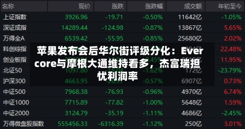 苹果发布会后华尔街评级分化：Evercore与摩根大通维持看多	，杰富瑞担忧利润率-第3张图片
