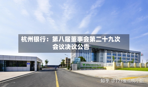 杭州银行：第八届董事会第二十九次会议决议公告
