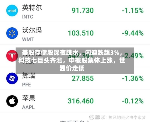 美股存储股深夜跳水，闪迪跌超3%	，科技七巨头齐涨，中概股集体上涨，世界油价走低-第2张图片