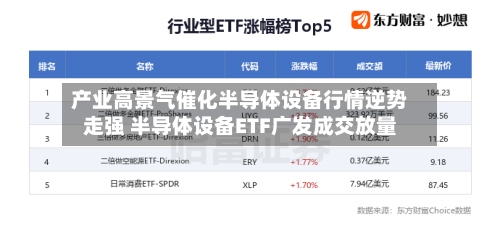 产业高景气催化半导体设备行情逆势走强 半导体设备ETF广发成交放量-第3张图片