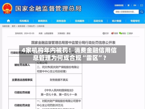 4家机构年内被罚！消费金融信用信息管理为何成合规“雷区”？