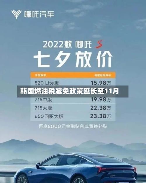 韩国燃油税减免政策延长至11月