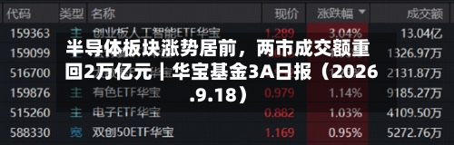 半导体板块涨势居前，两市成交额重回2万亿元｜华宝基金3A日报（2026.9.18）-第1张图片
